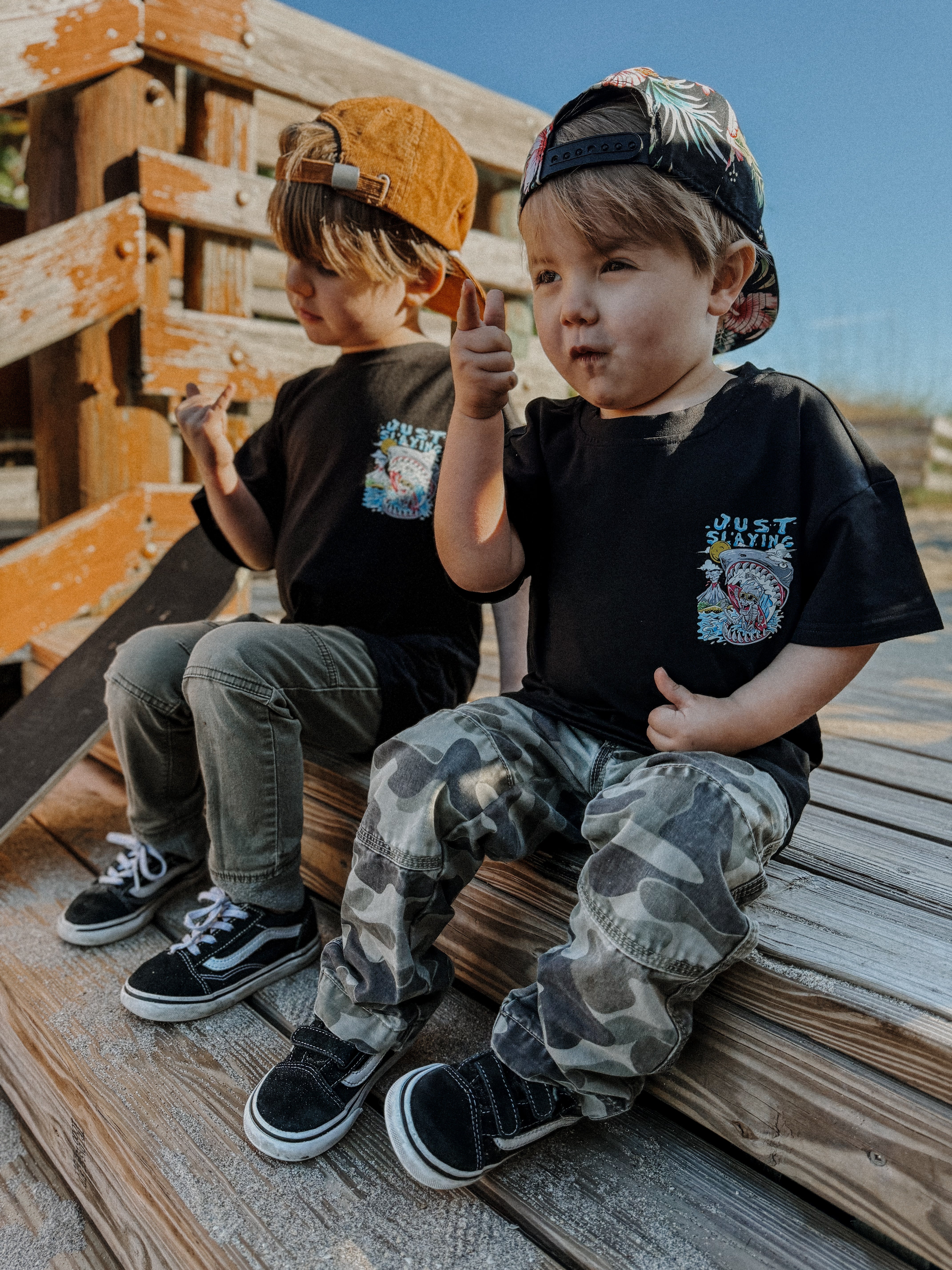 Black toddler graphic shirt