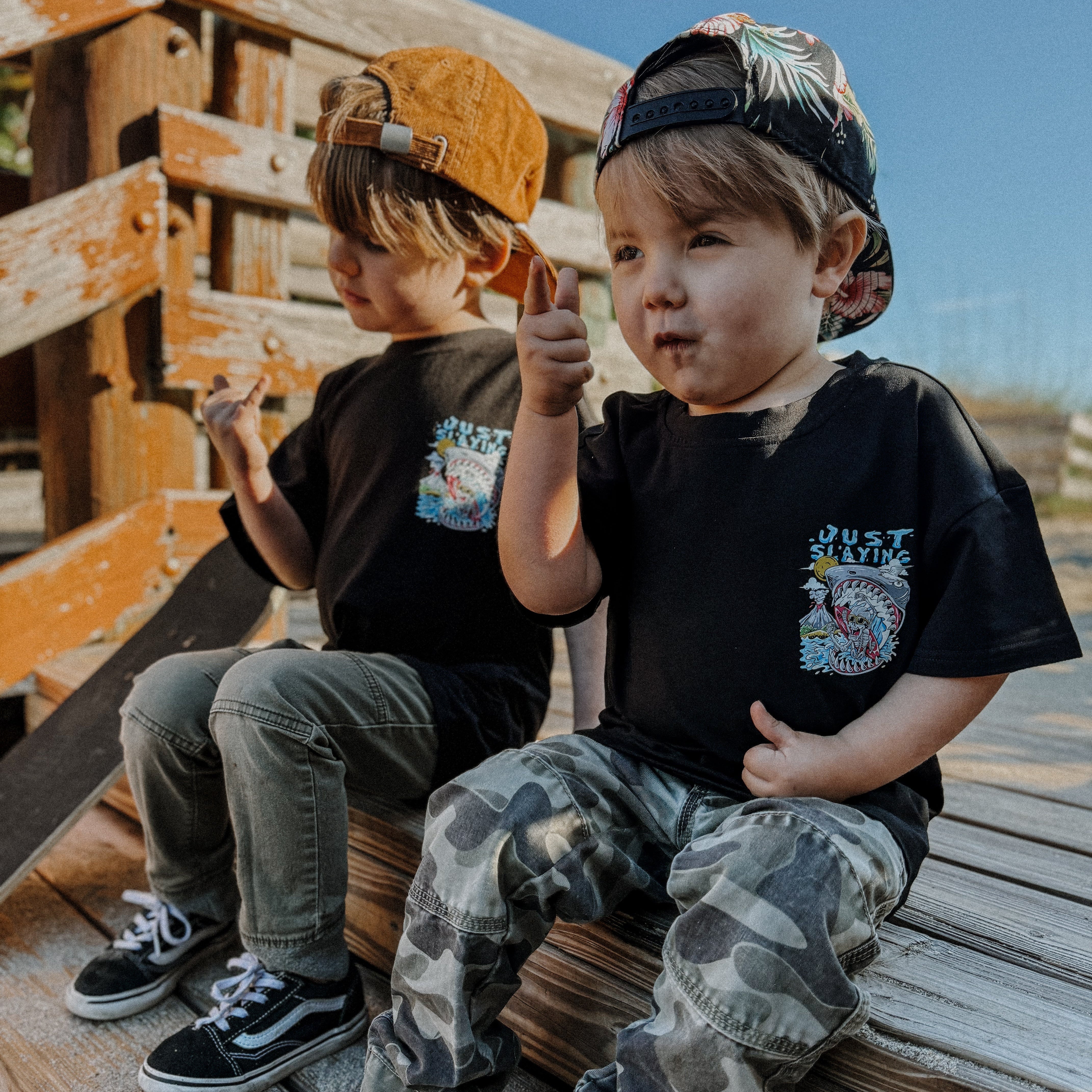 Black toddler graphic shirt