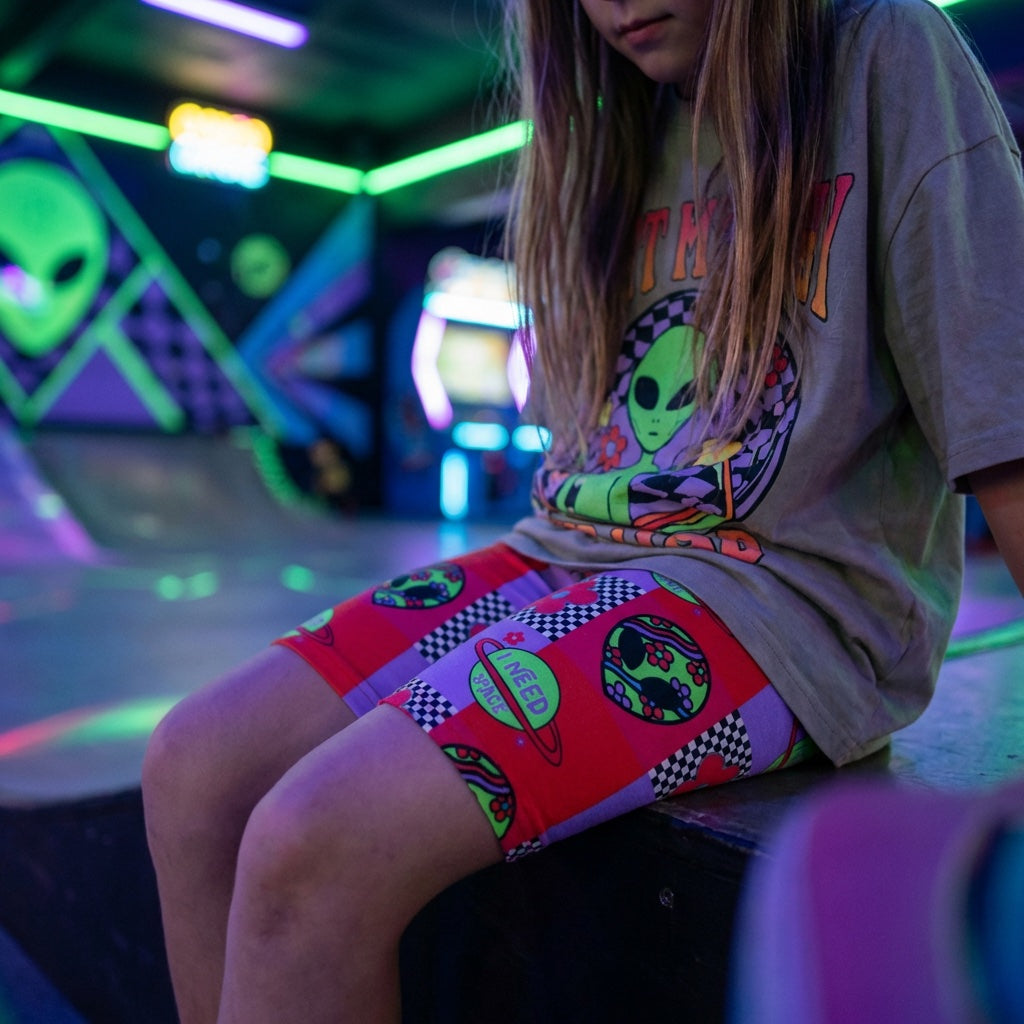 I Need Space Baby & Toddler Biker Shorts | Stretch Spandex Kids Shorts for Play & Everyday Wear - Barely Tamed