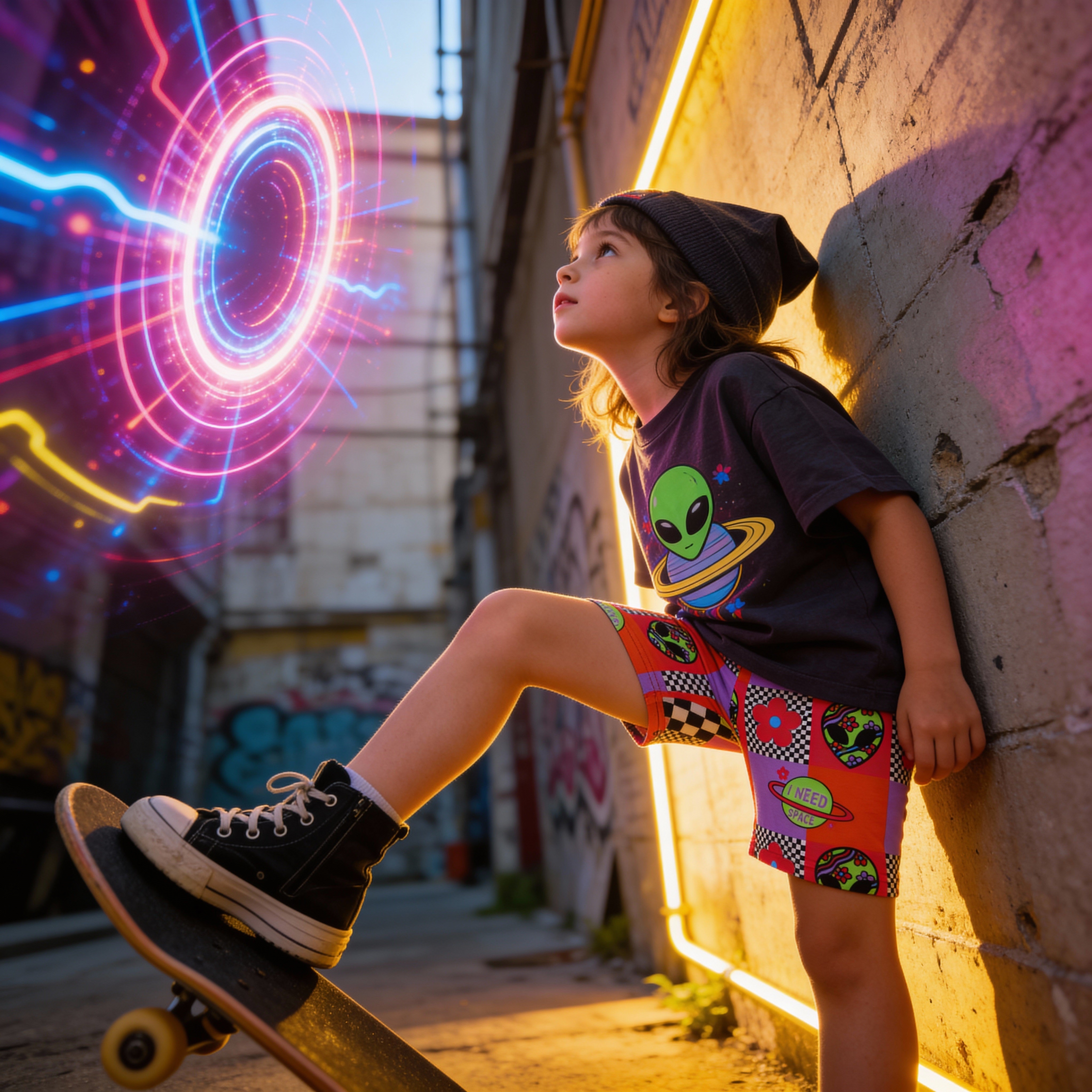 I Need Space Baby & Toddler Biker Shorts | Stretch Spandex Kids Shorts for Play & Everyday Wear - Barely Tamed