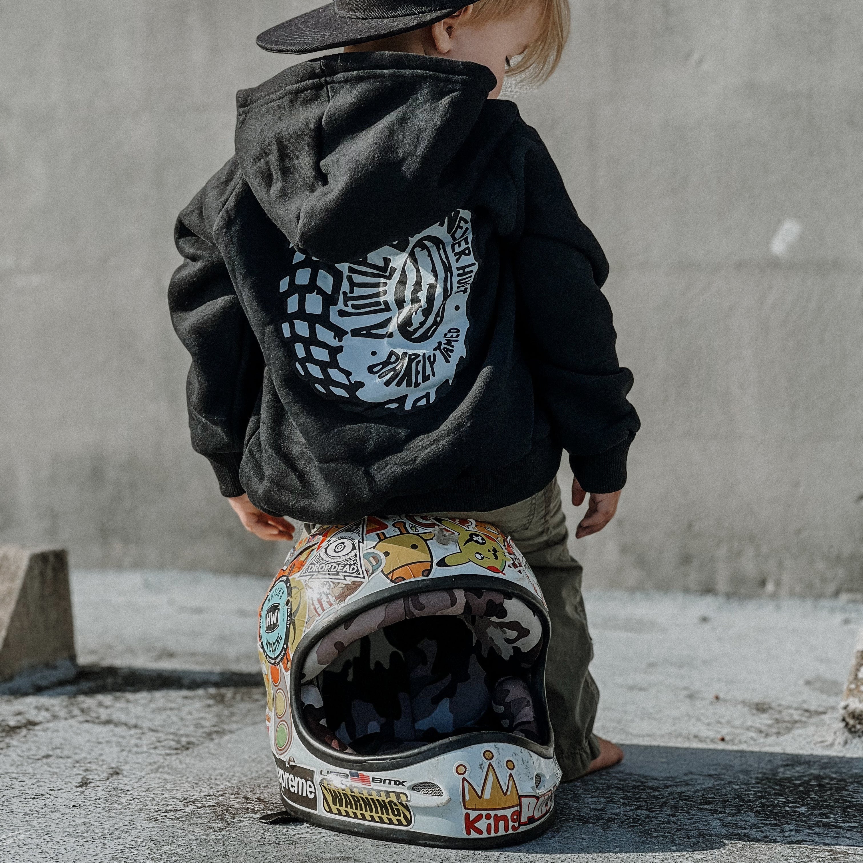 black toddler graphic hoodie