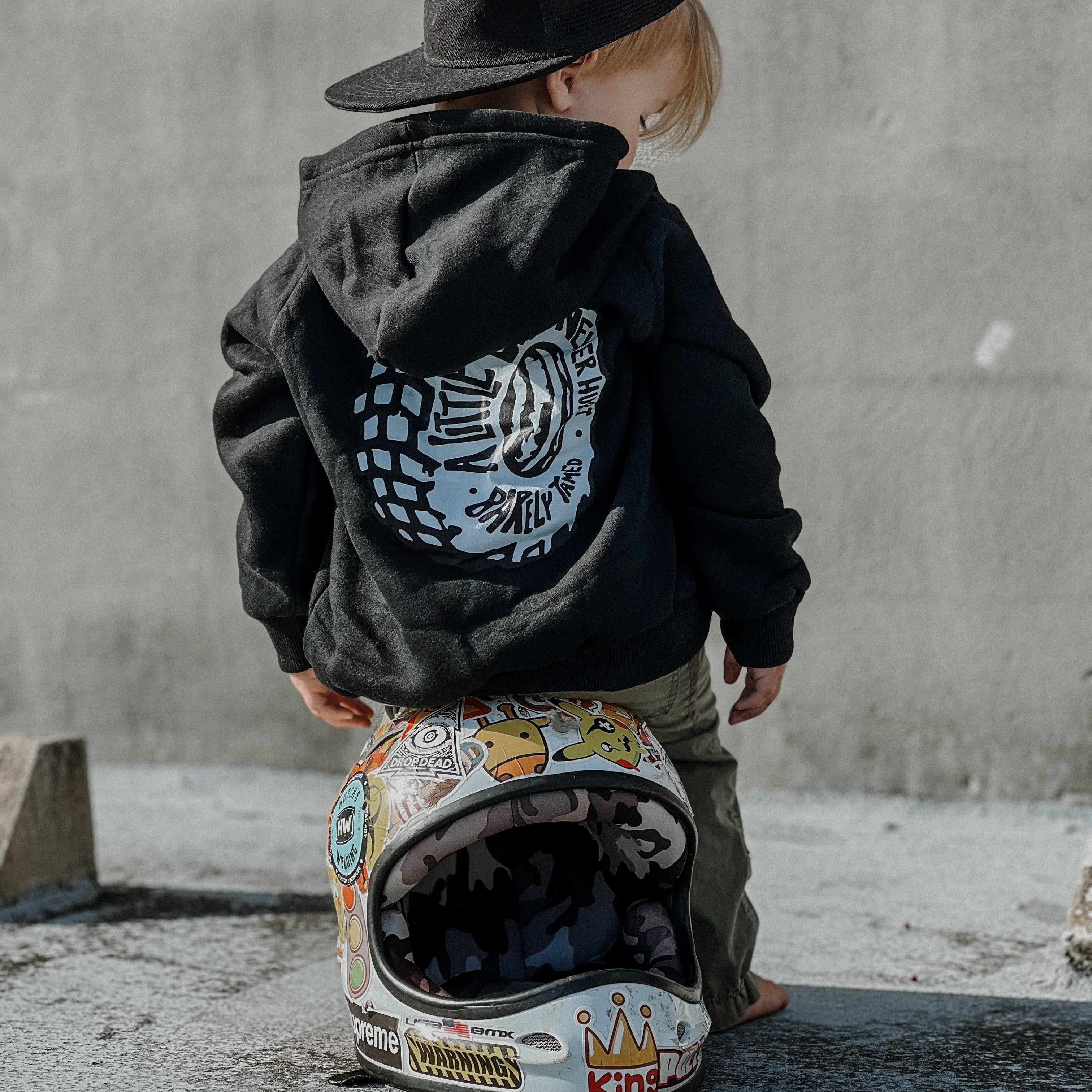 black toddler graphic hoodie