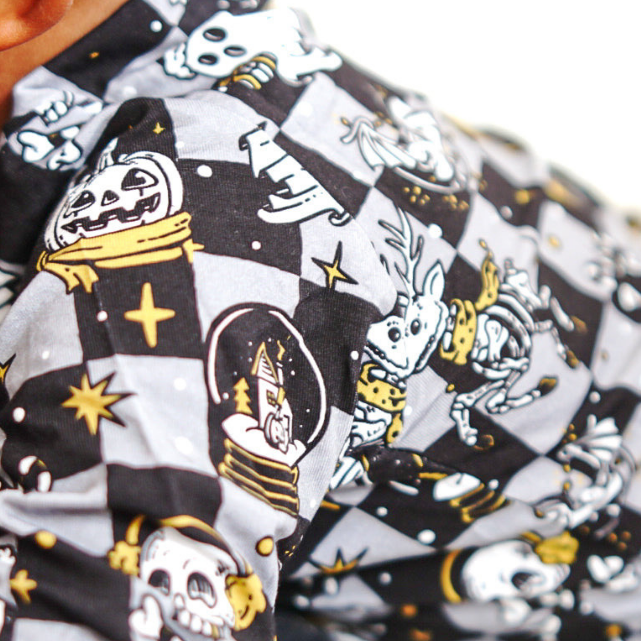 Halloween Haunt The Halls Bamboo Pjs 2 piece- Black & Pink - Barely Tamed