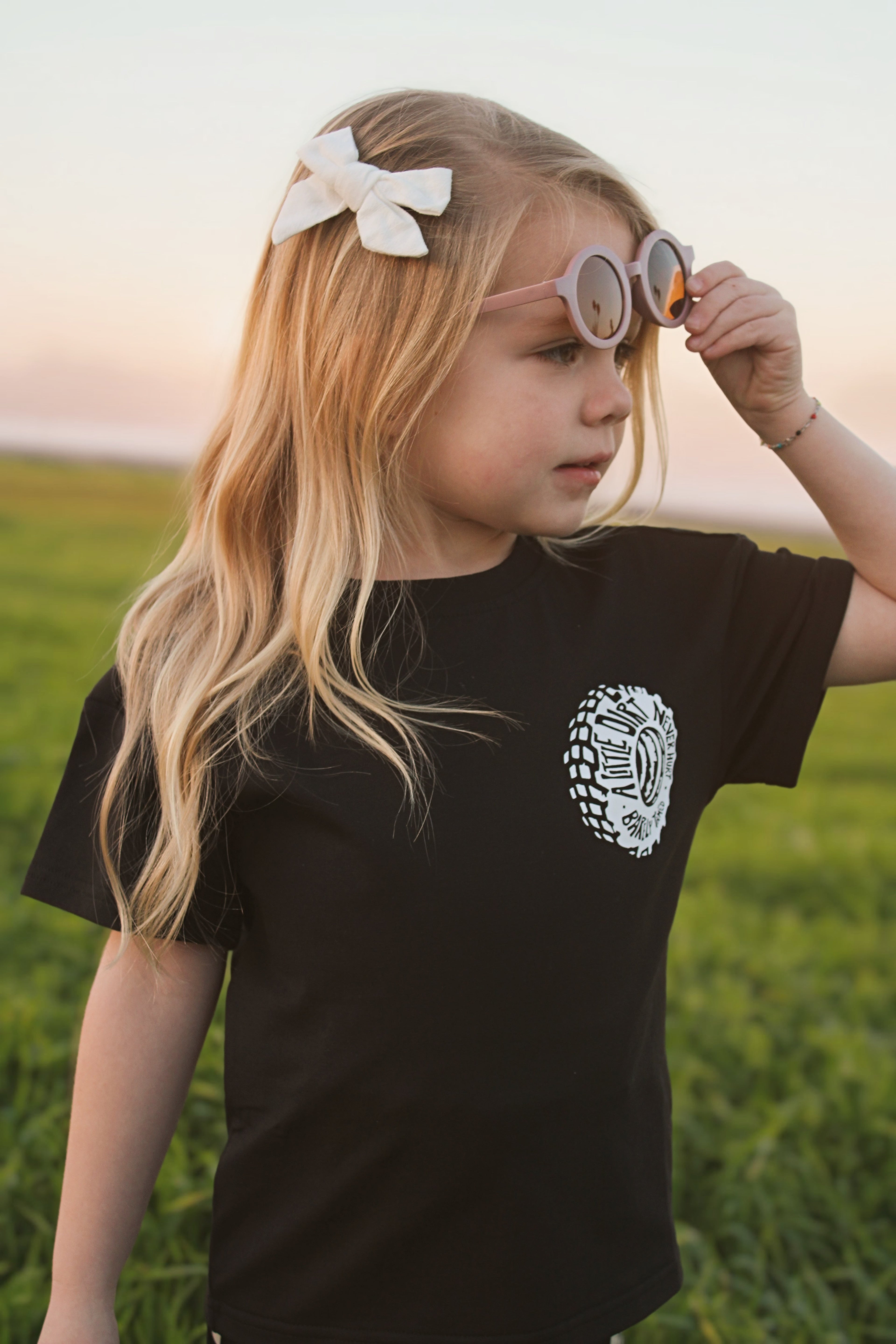 A Little Dirt Never Hurt Toddler Graphic T-Shirt – Black | Monster Truck Dirt Bike Tee - Barely Tamed