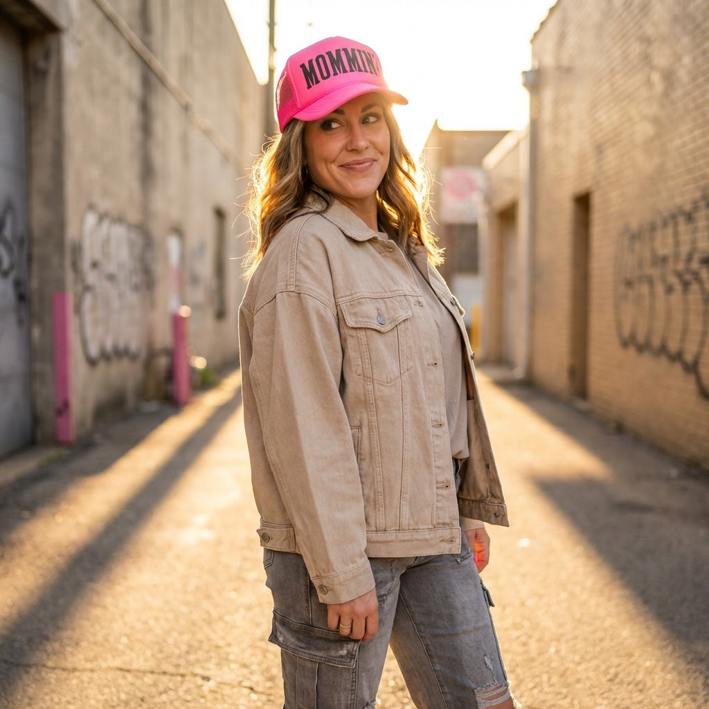 Mommin’ Trucker Hat | Black, Hot Pink & Camo - Barely Tamed