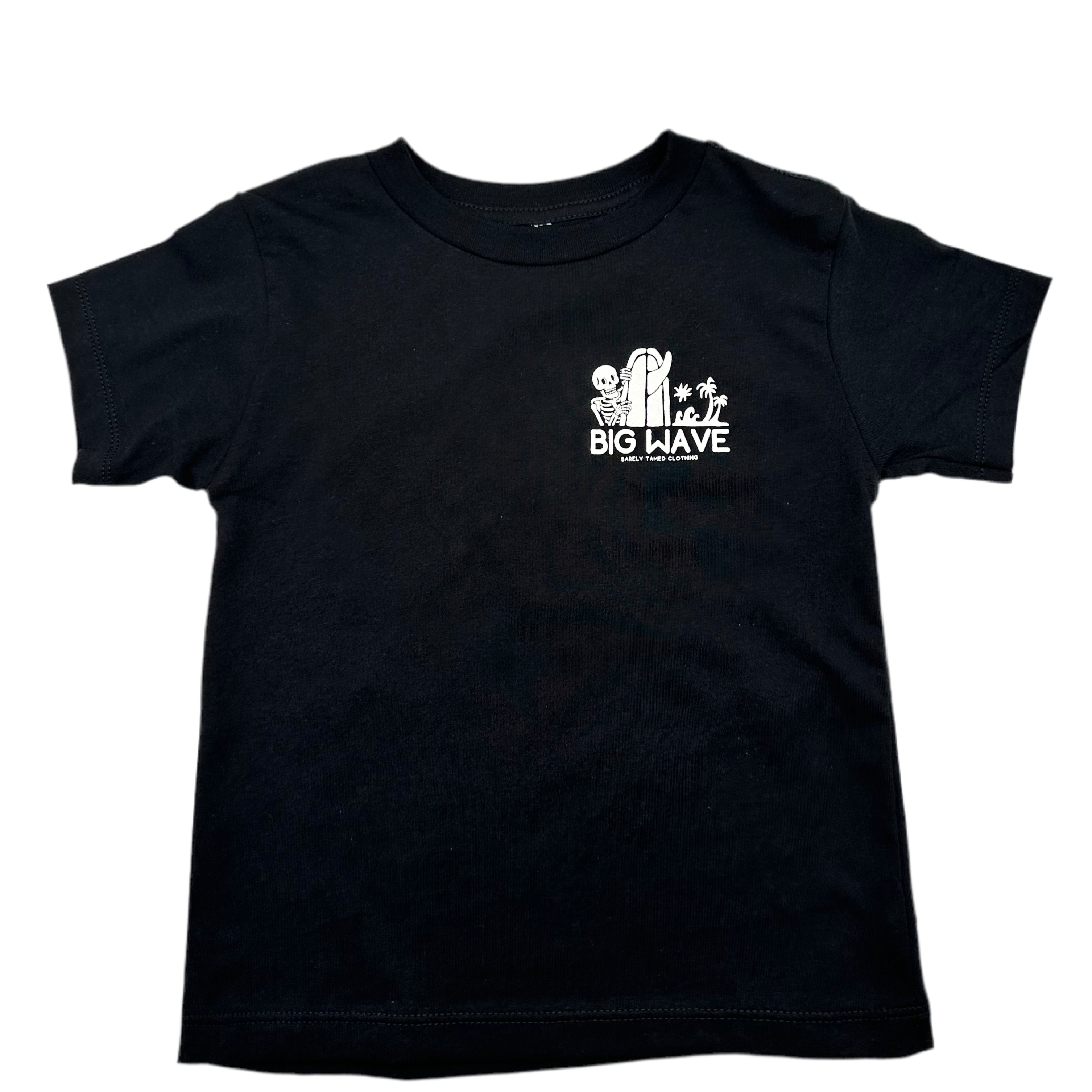 Big Waves Skelly T-Shirt - Black - Barely Tamed