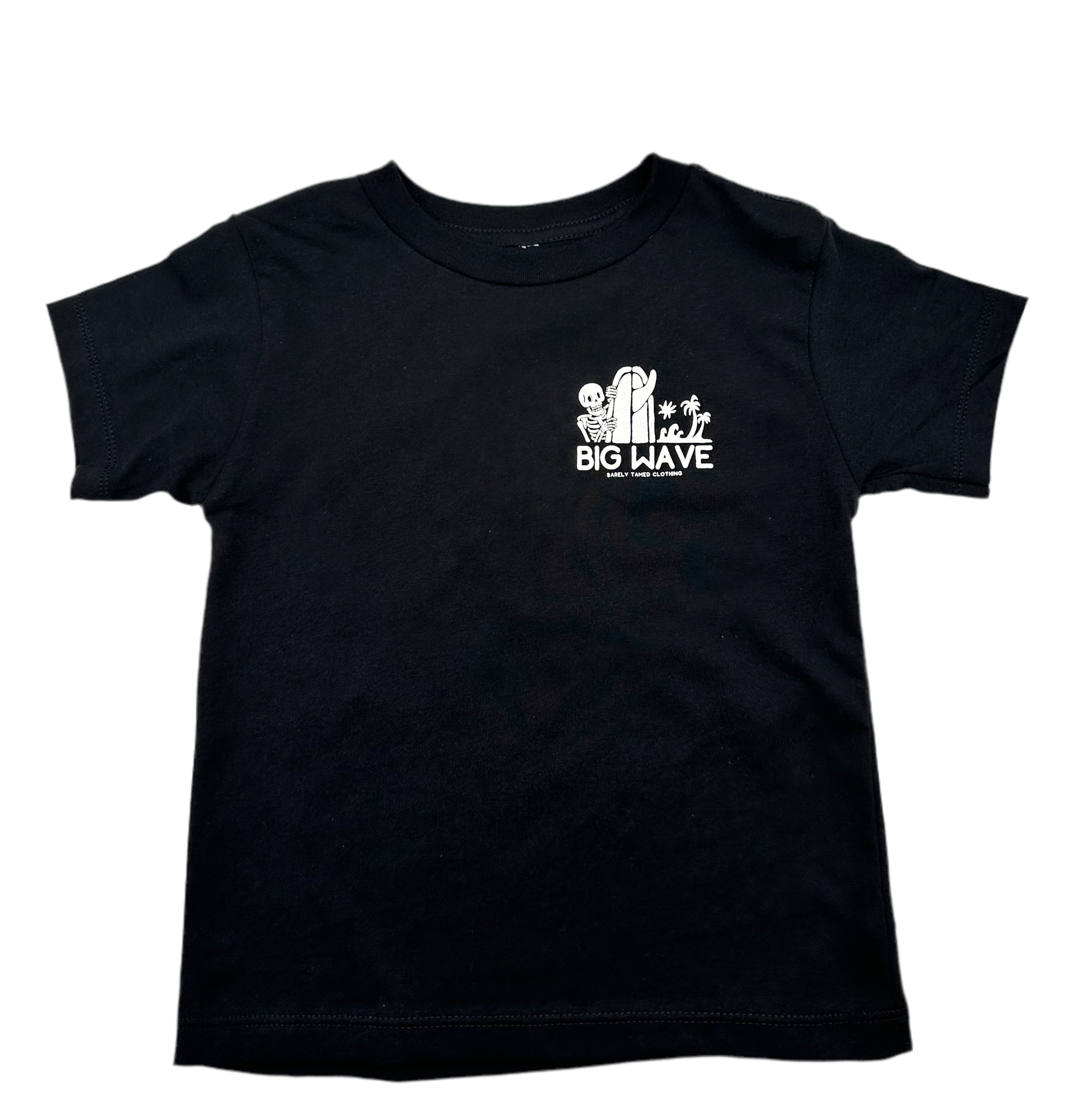 Big Waves Skelly T-Shirt - Black - Barely Tamed