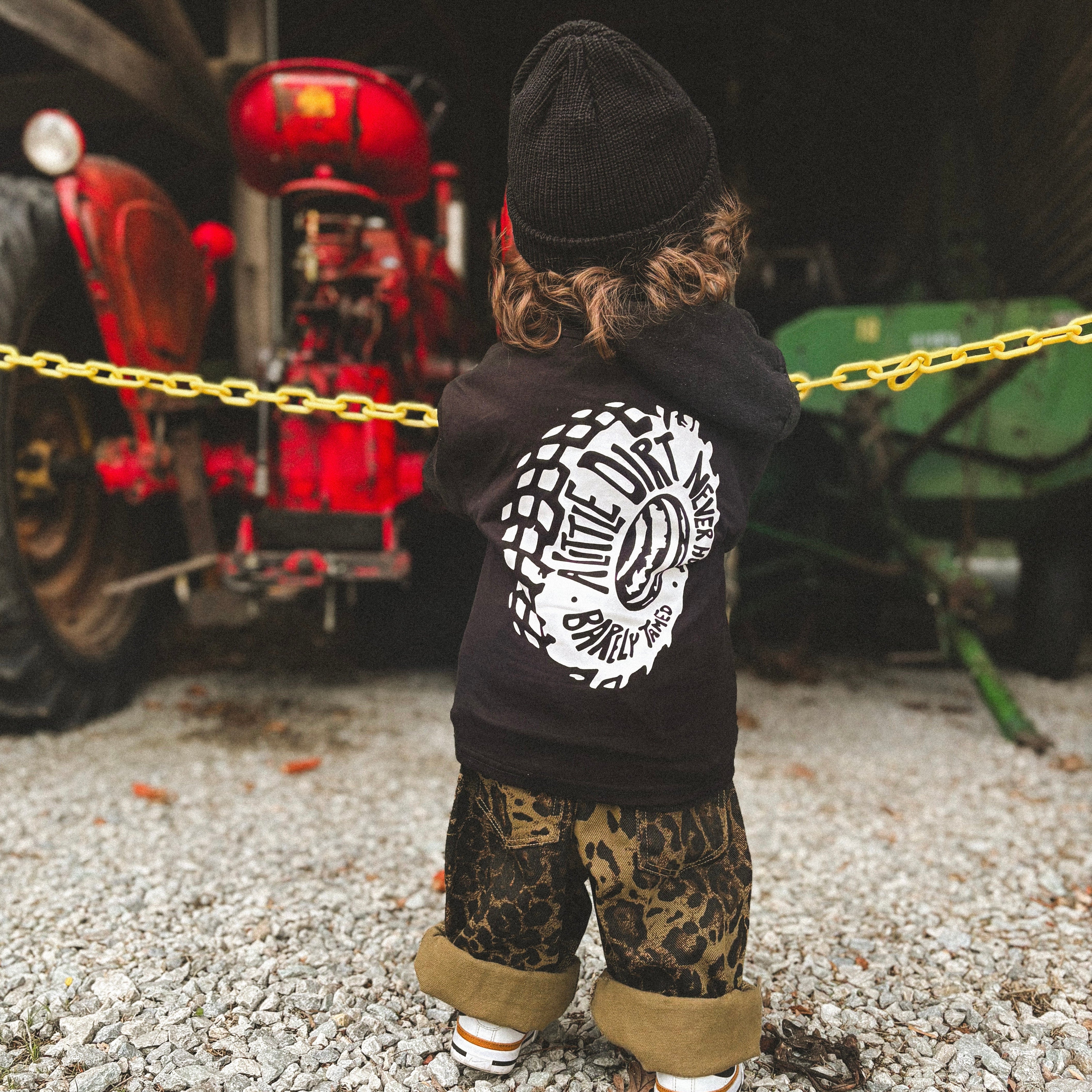 A Little Dirt Never Hurt Graphic Hoodie- Black | Monster Truck Moto Hoodie - Barely Tamed