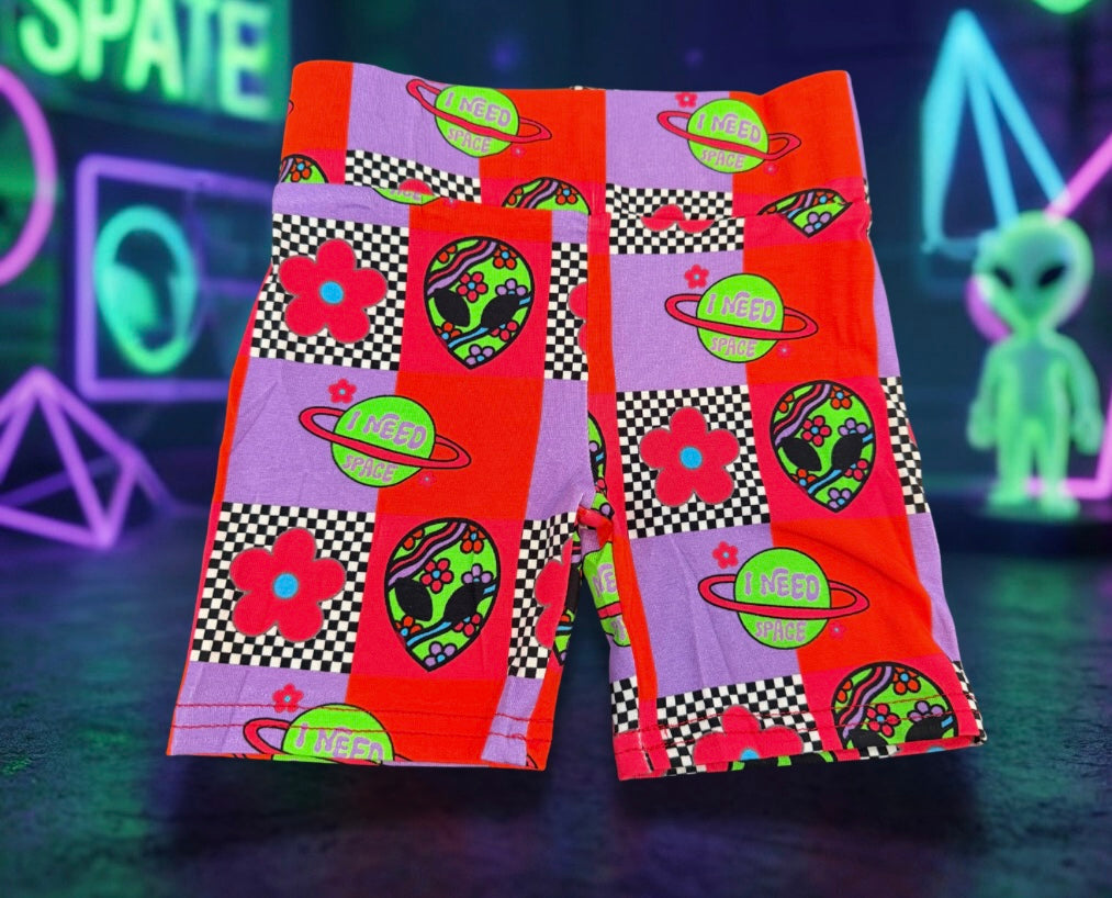 I Need Space Baby & Toddler Biker Shorts | Stretch Spandex Kids Shorts for Play & Everyday Wear - Barely Tamed