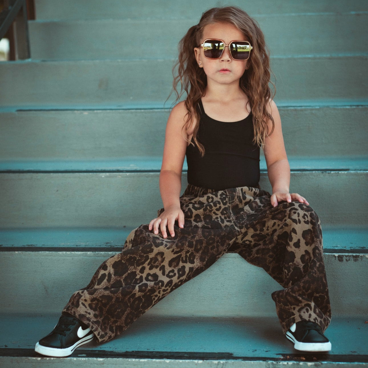 Toddler Leopard Oversized Jeans