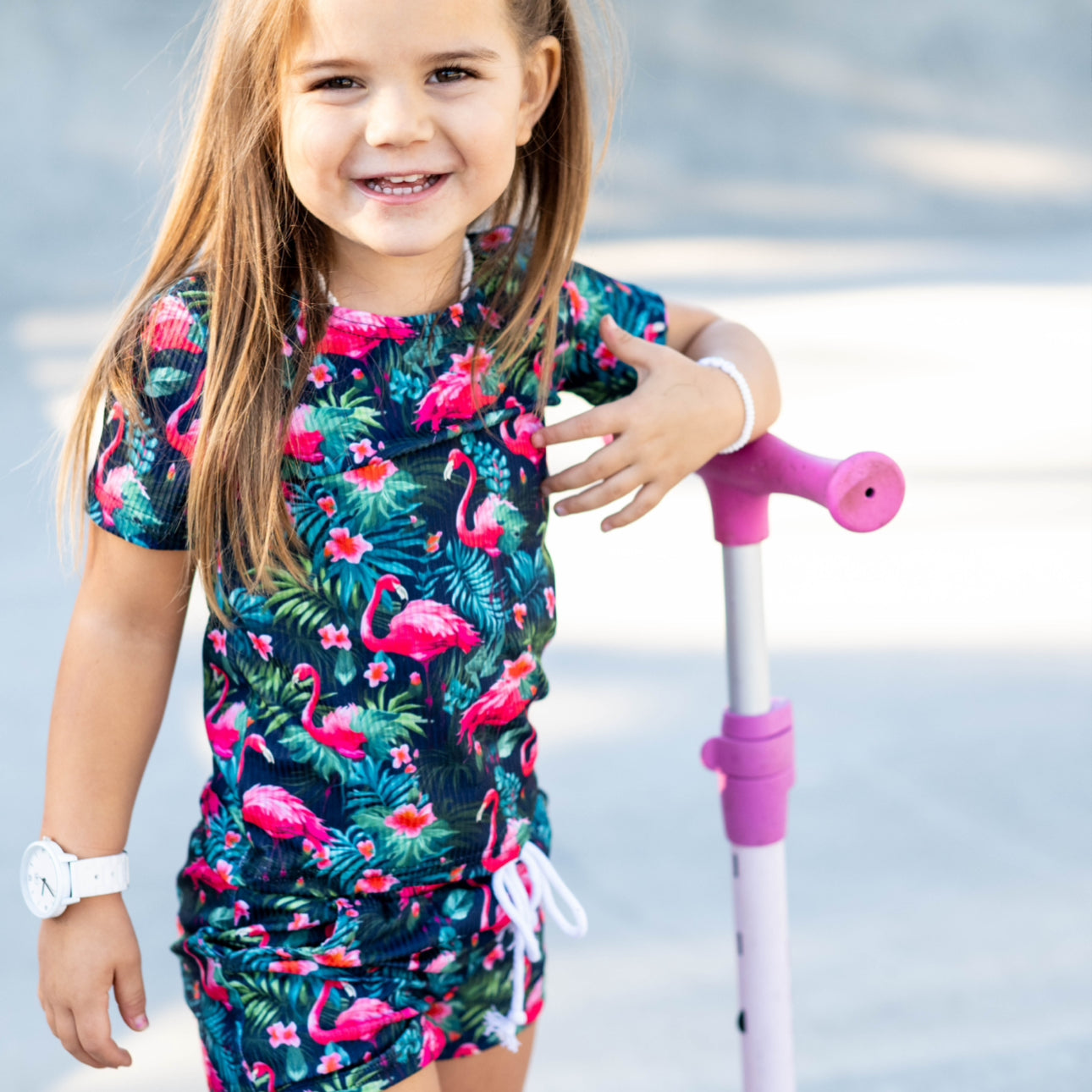 Breezy Flamingo Ribbed Set - Barely Tamed