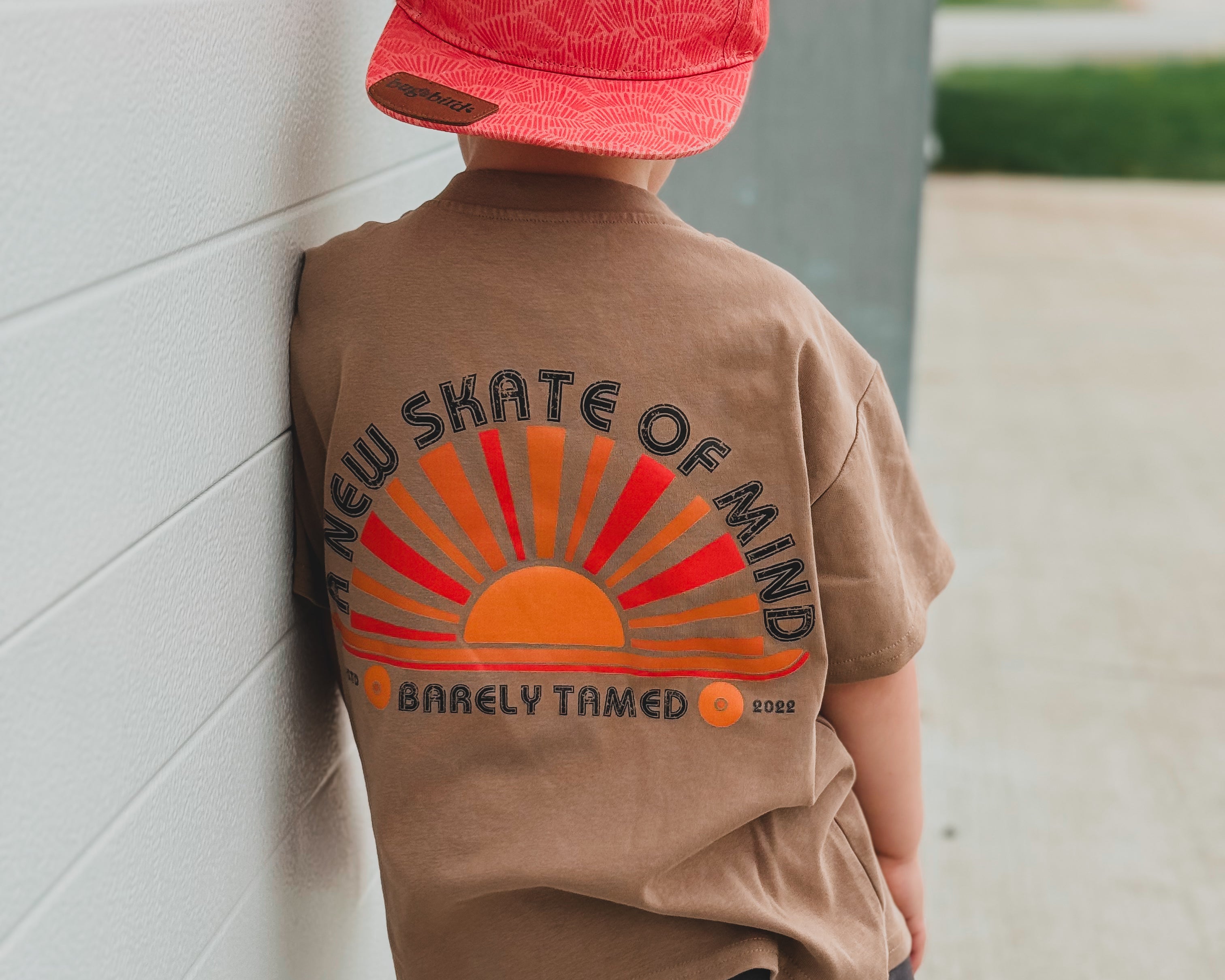 Retro Skate Standard T-Shirt- Brown - Barely Tamed