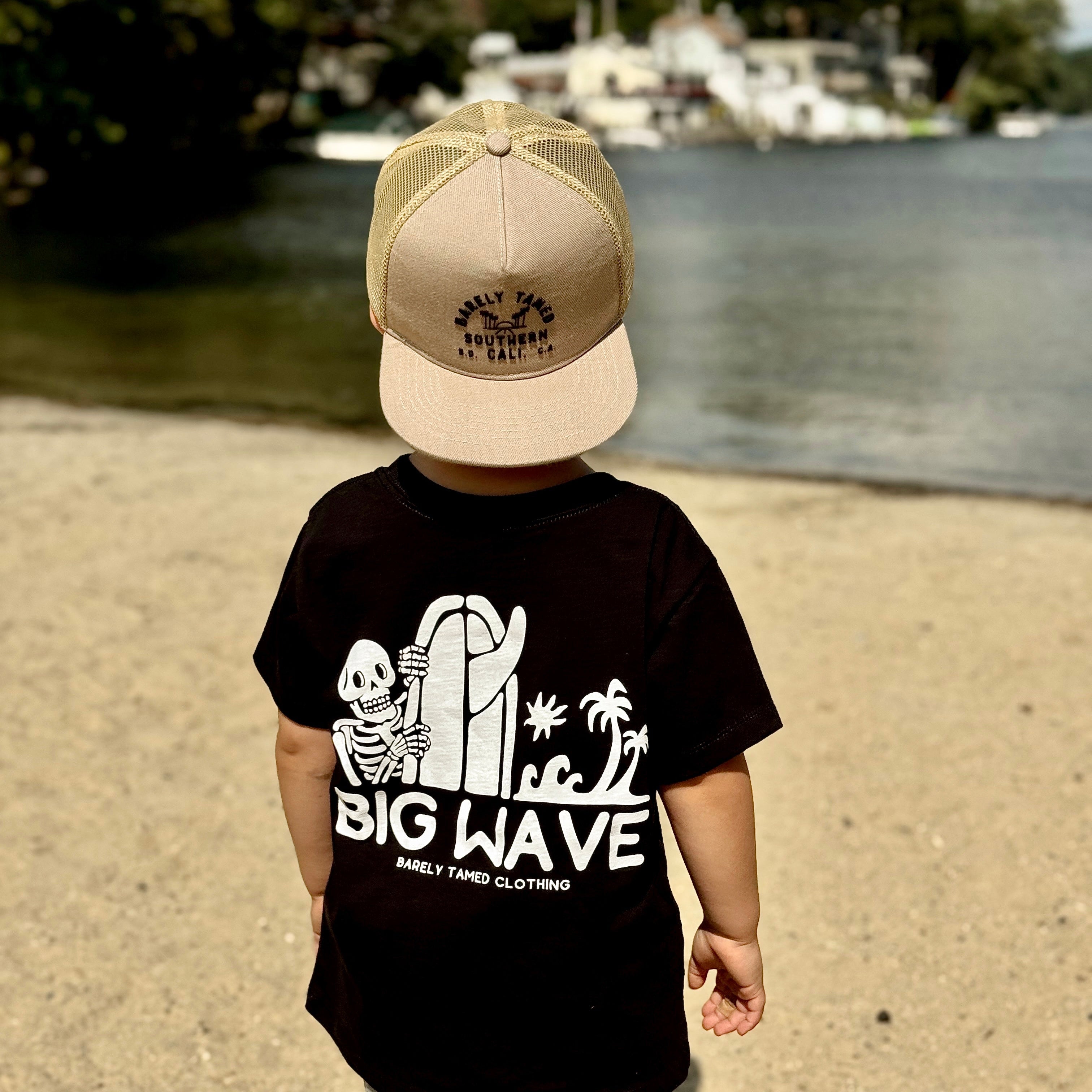 NEW Big Waves Skelly T-Shirt - Black - Barely Tamed