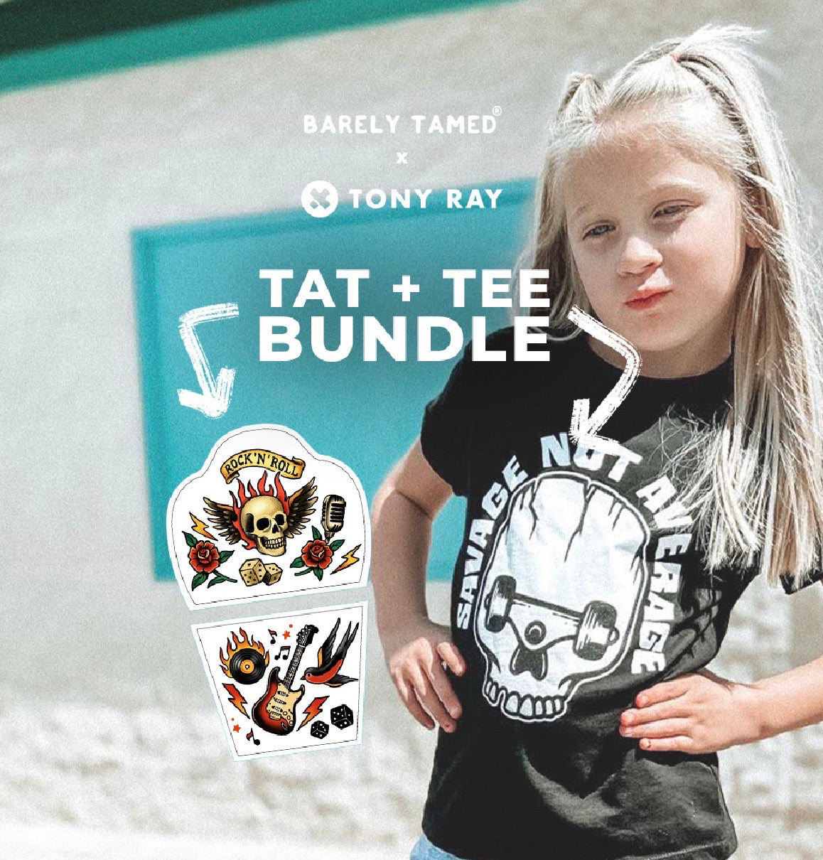 Savage Not Average Tee &Tattoo Bundle - Barely Tamed