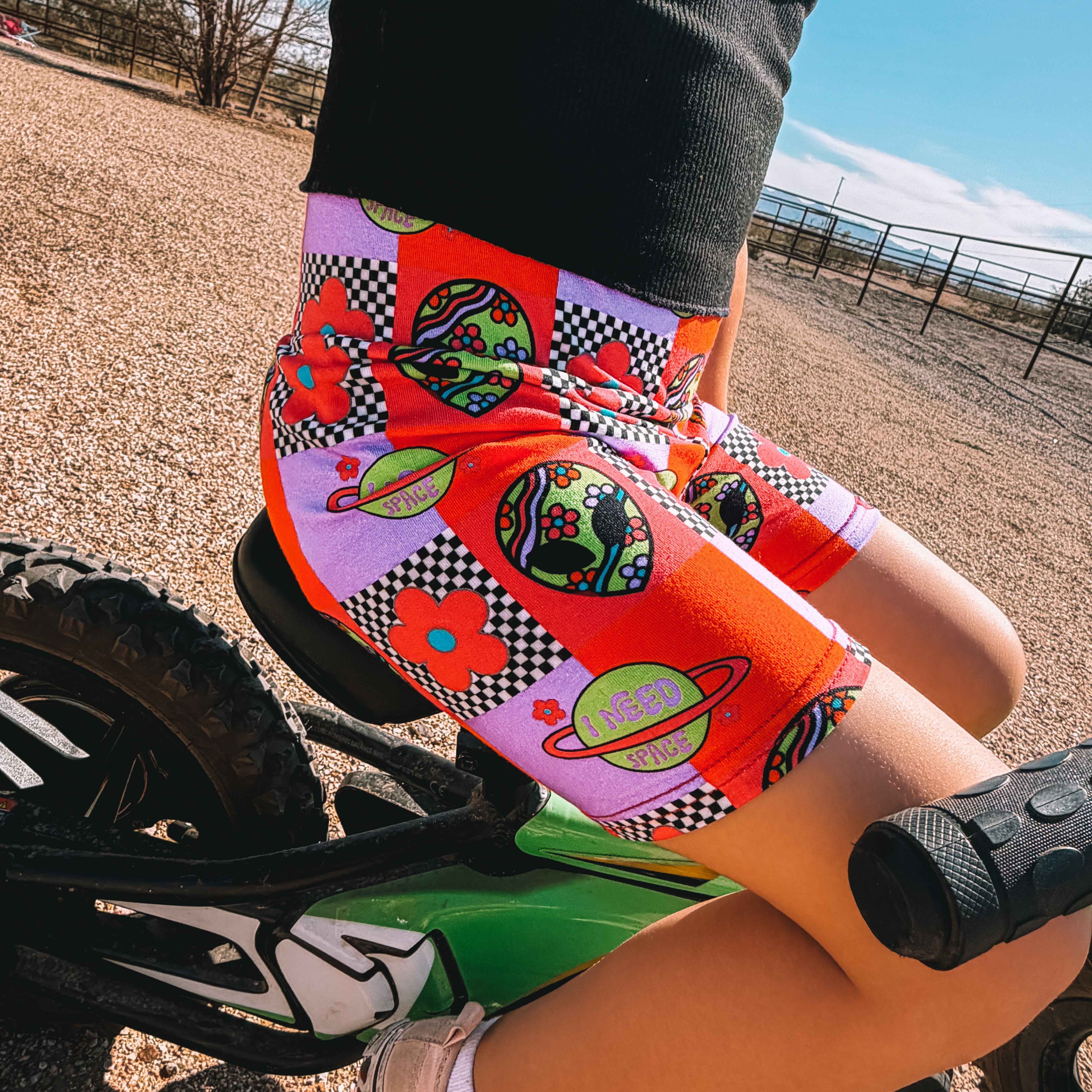 I Need Space Cotton Spandex Biker Shorts for Toddlers & Little Girls - Barely Tamed