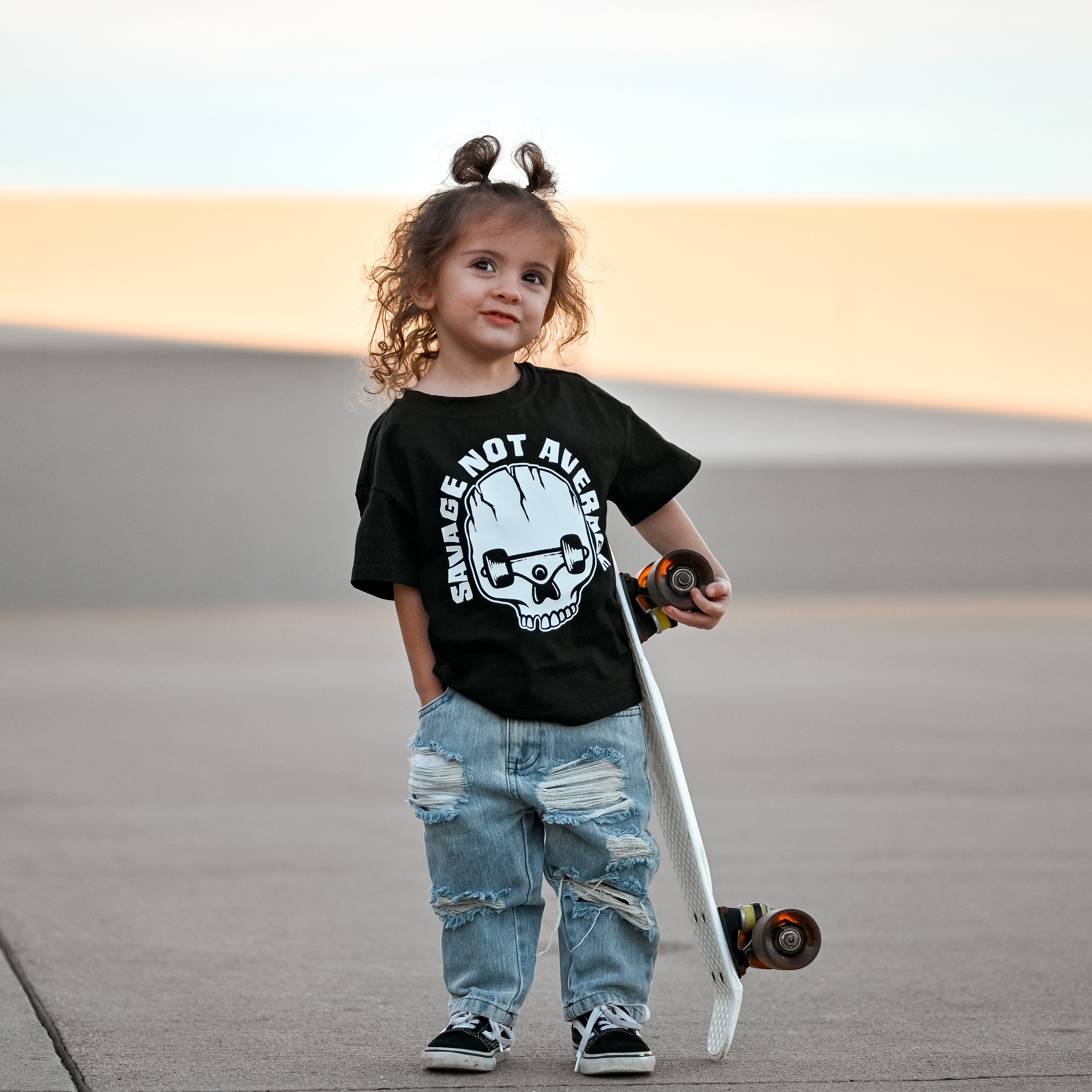 Savage Not Average Graphic T-Shirt- Black | Skate Tee - Barely Tamed