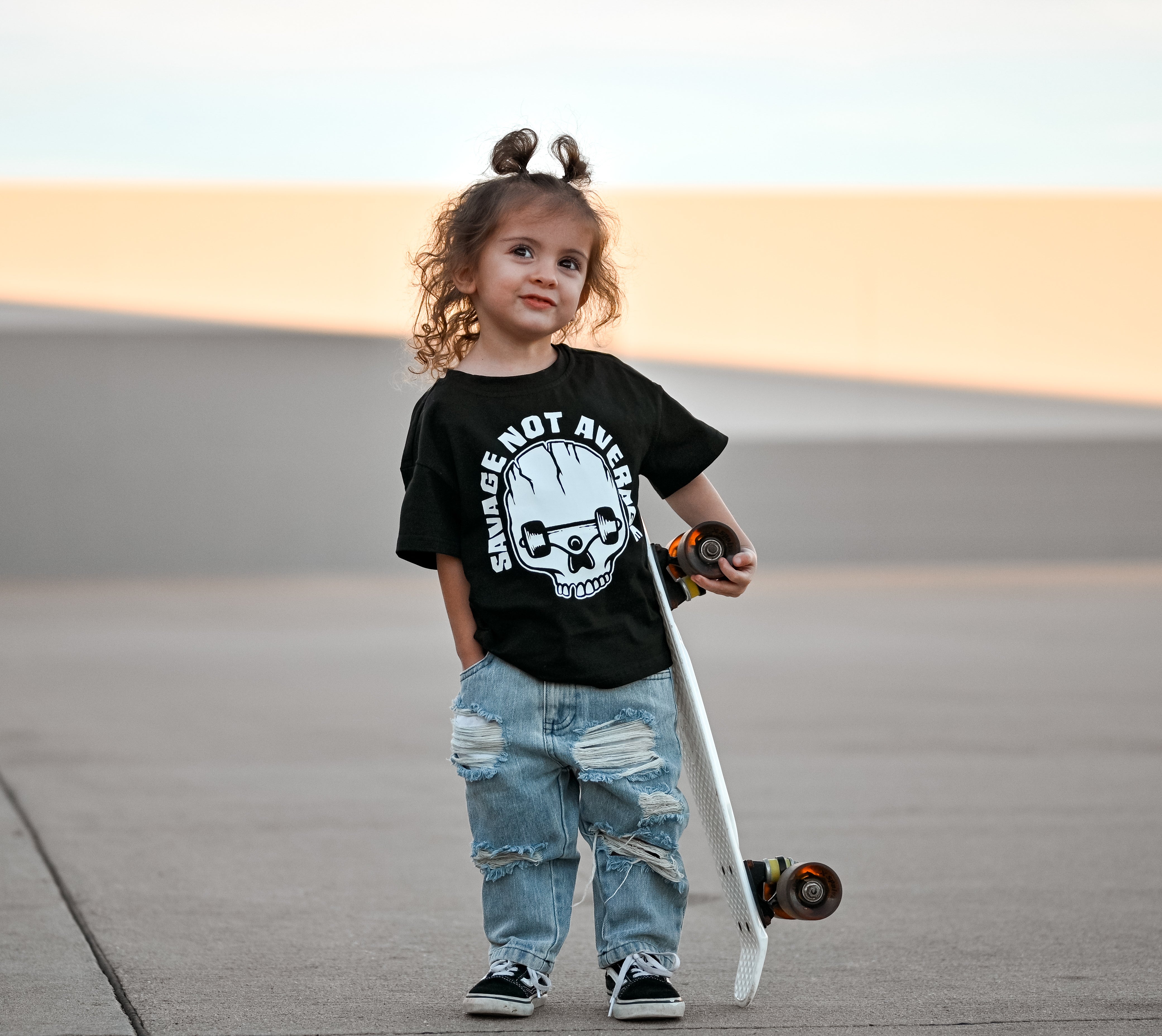 Savage Not Average Graphic T-Shirt- Black | Skate Tee - Barely Tamed