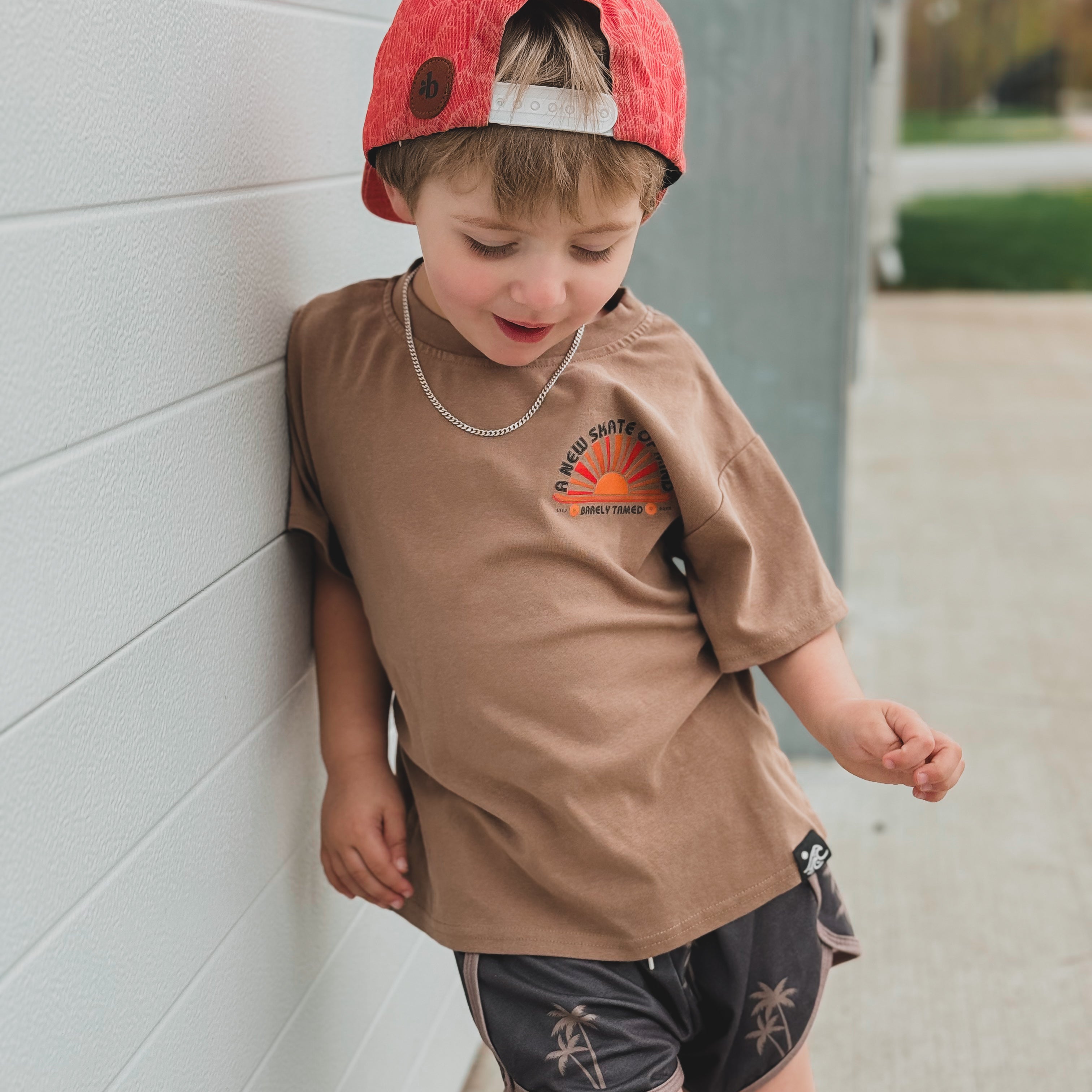 Retro Skate Standard T-Shirt- Brown - Barely Tamed