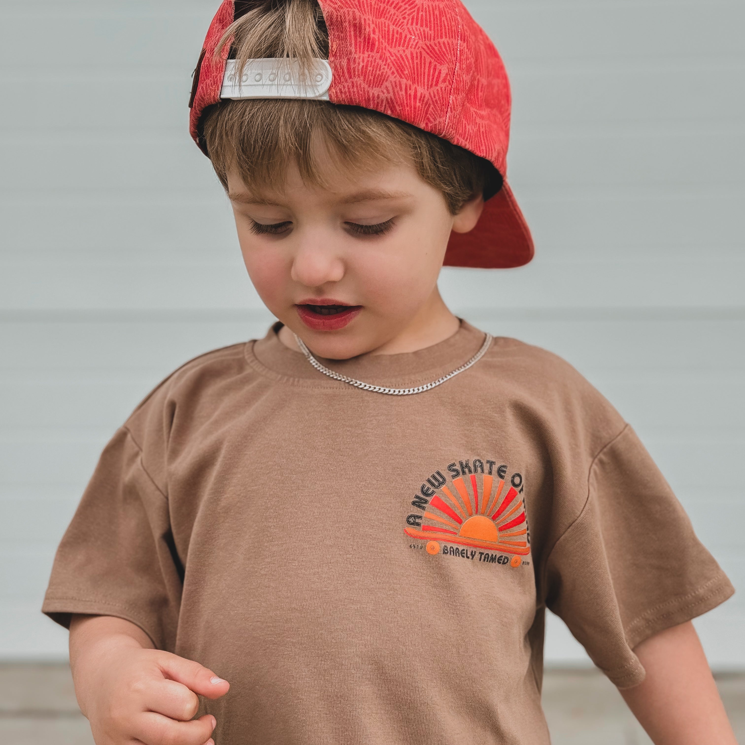 Retro Skate Standard T-Shirt- Brown - Barely Tamed
