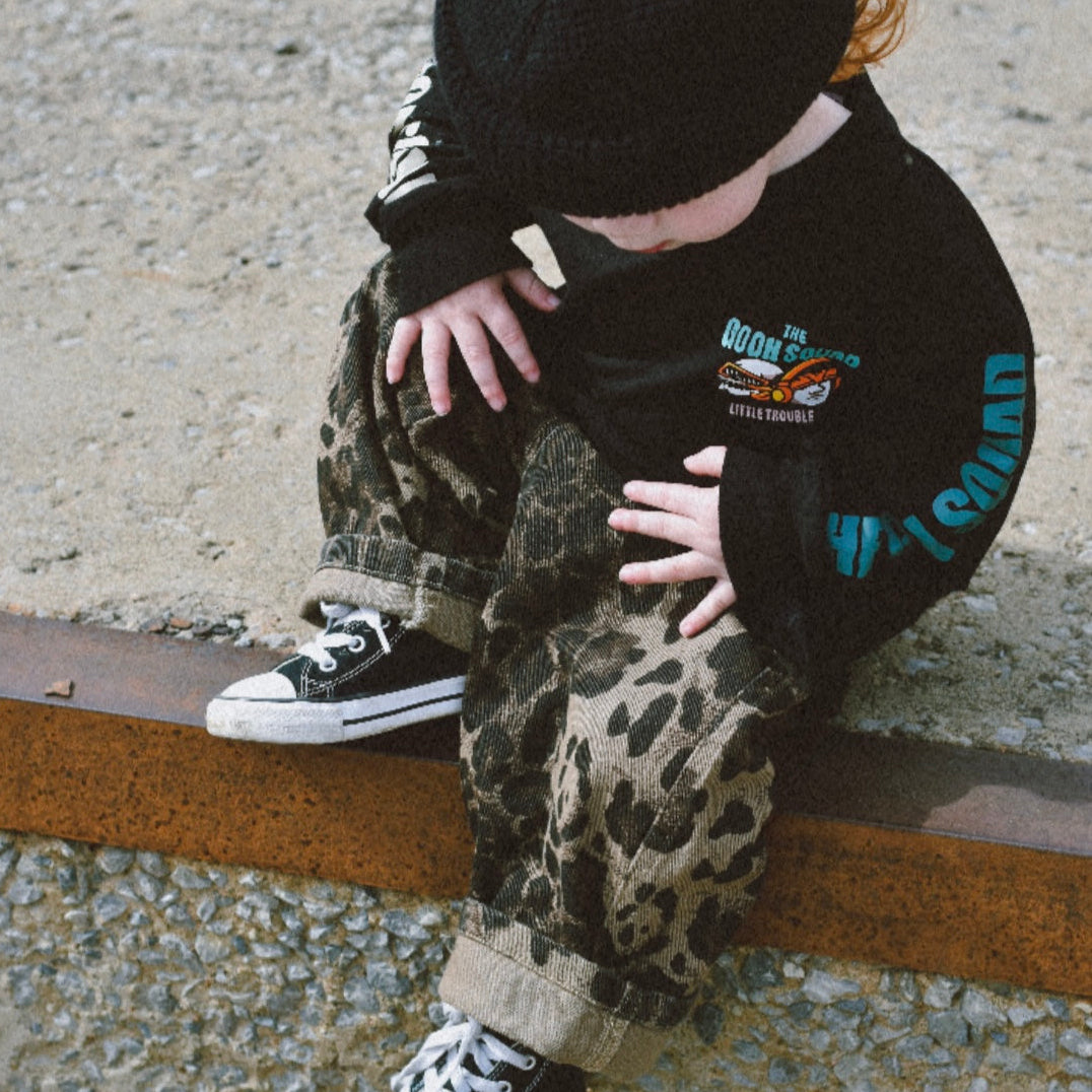 Toddler Leopard Oversized Jeans