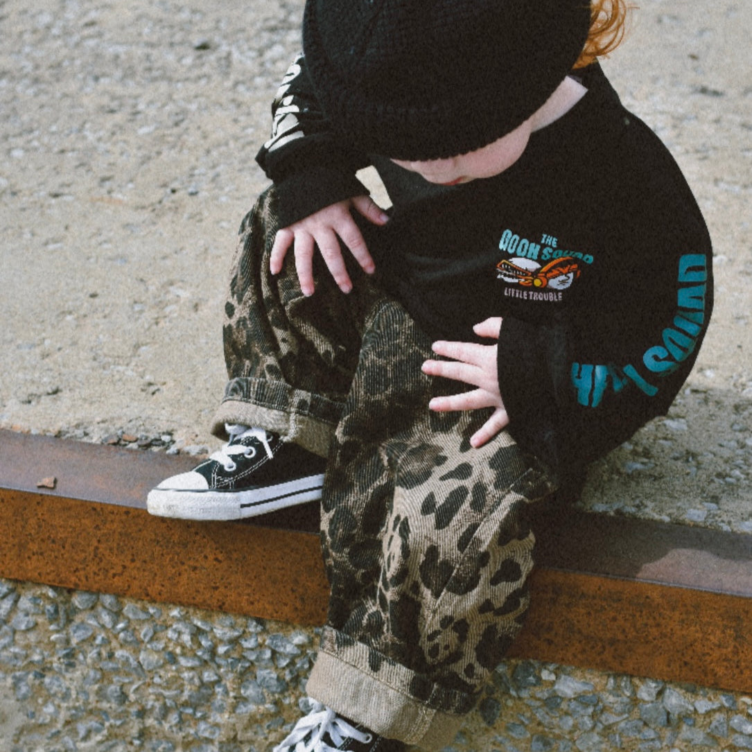 Toddler Leopard Oversized Jeans