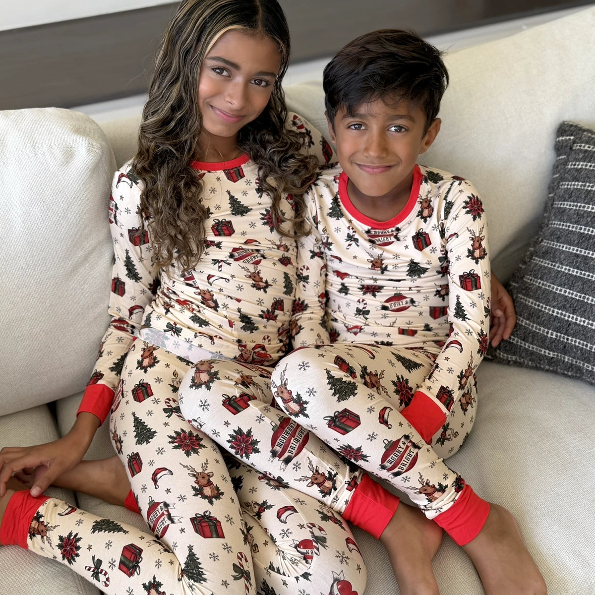 Tattooed Tidings Bamboo Pajama Set — Kids - Barely Tamed