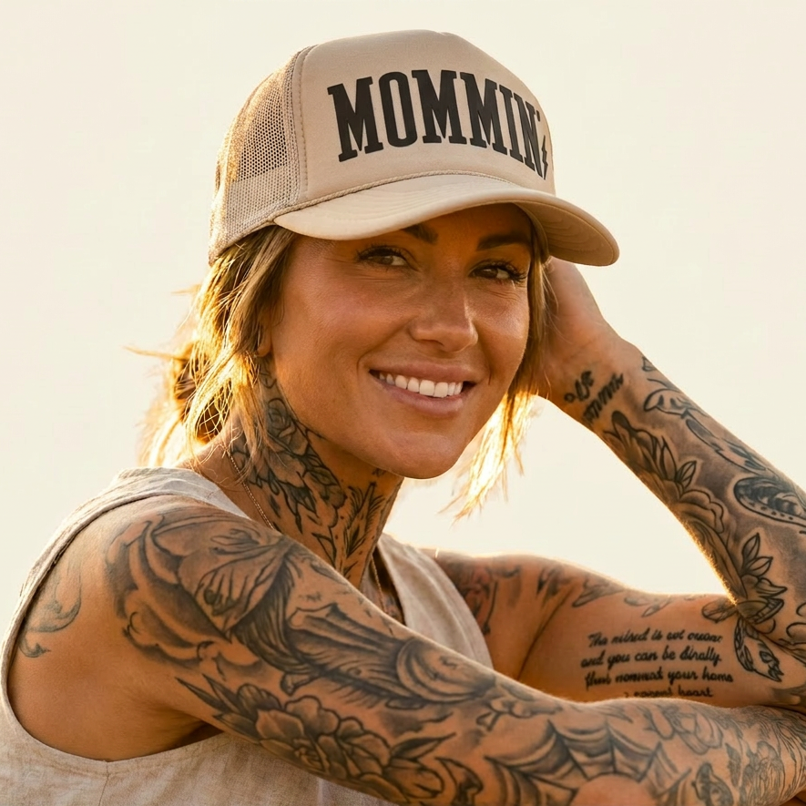 Mommin’ Trucker Hat | Khaki - Barely Tamed