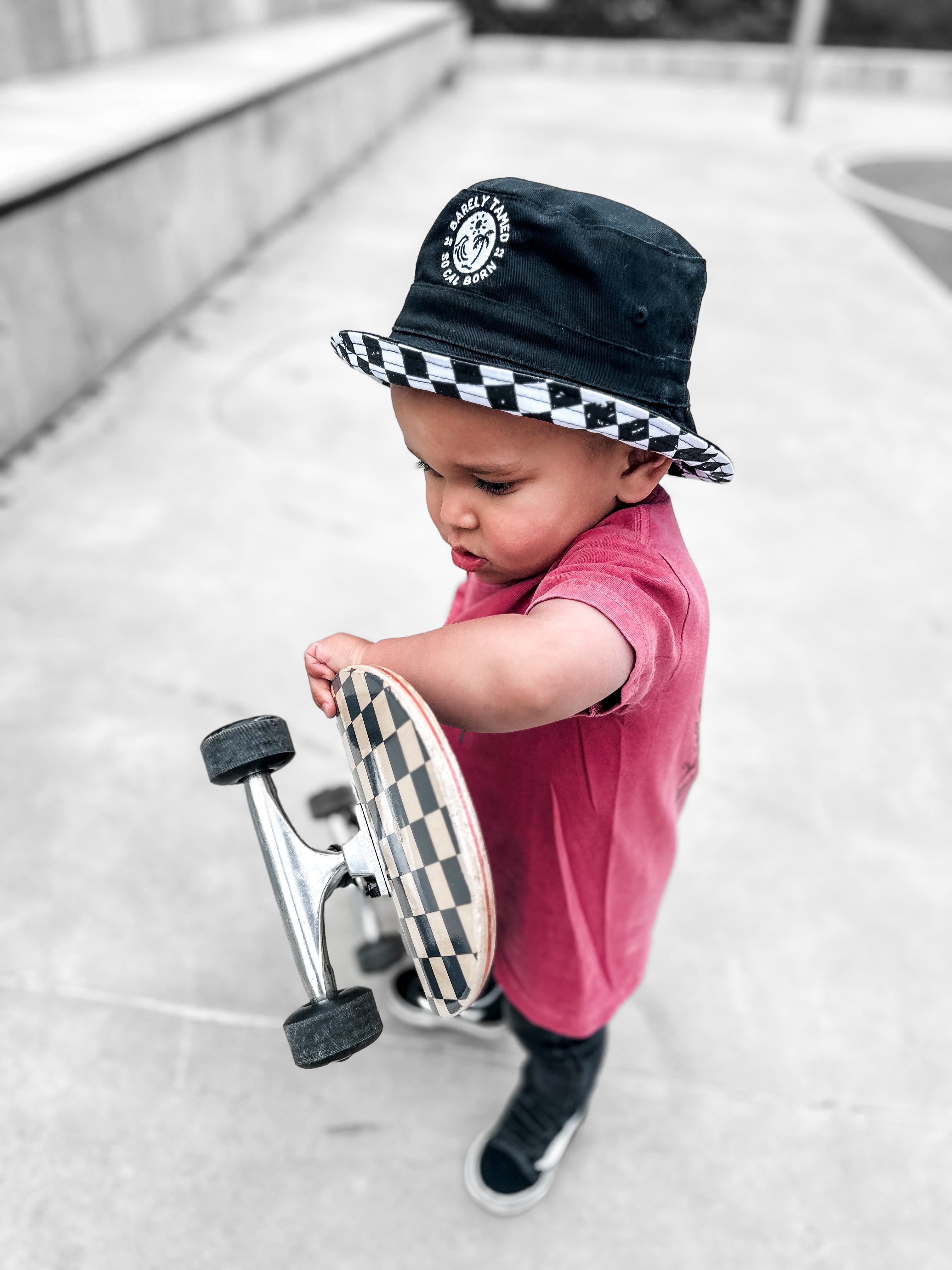 Checkered Reversible Bucket Hat 