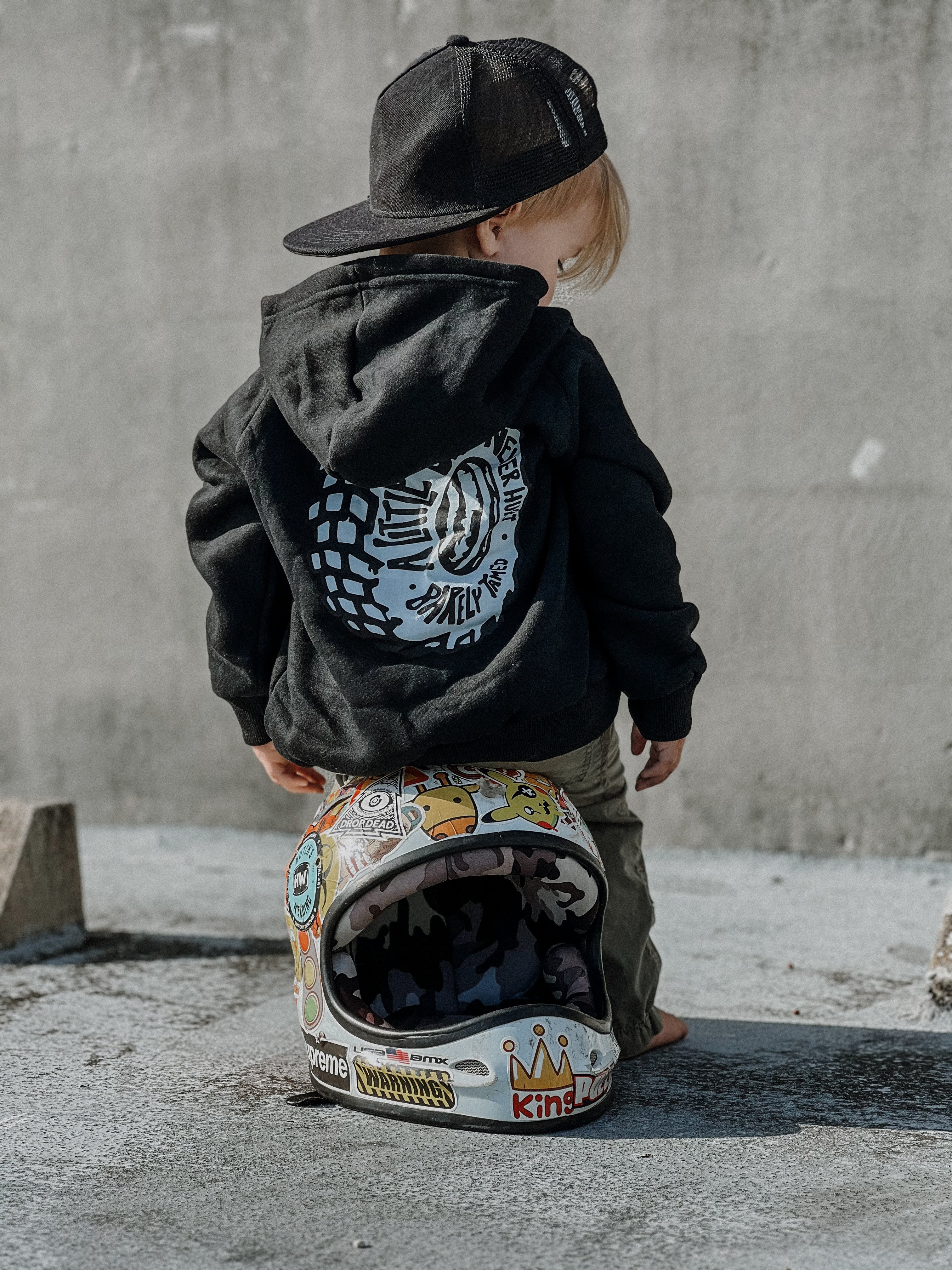 black toddler graphic hoodie
