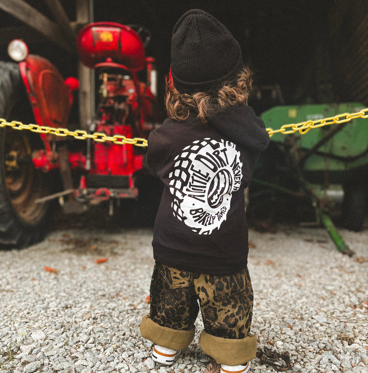 A Little Dirt Never Hurt Graphic Hoodie- Black | Monster Truck Moto Hoodie - Barely Tamed