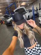 Mommin’ Trucker Hat | Black on Black - Barely Tamed