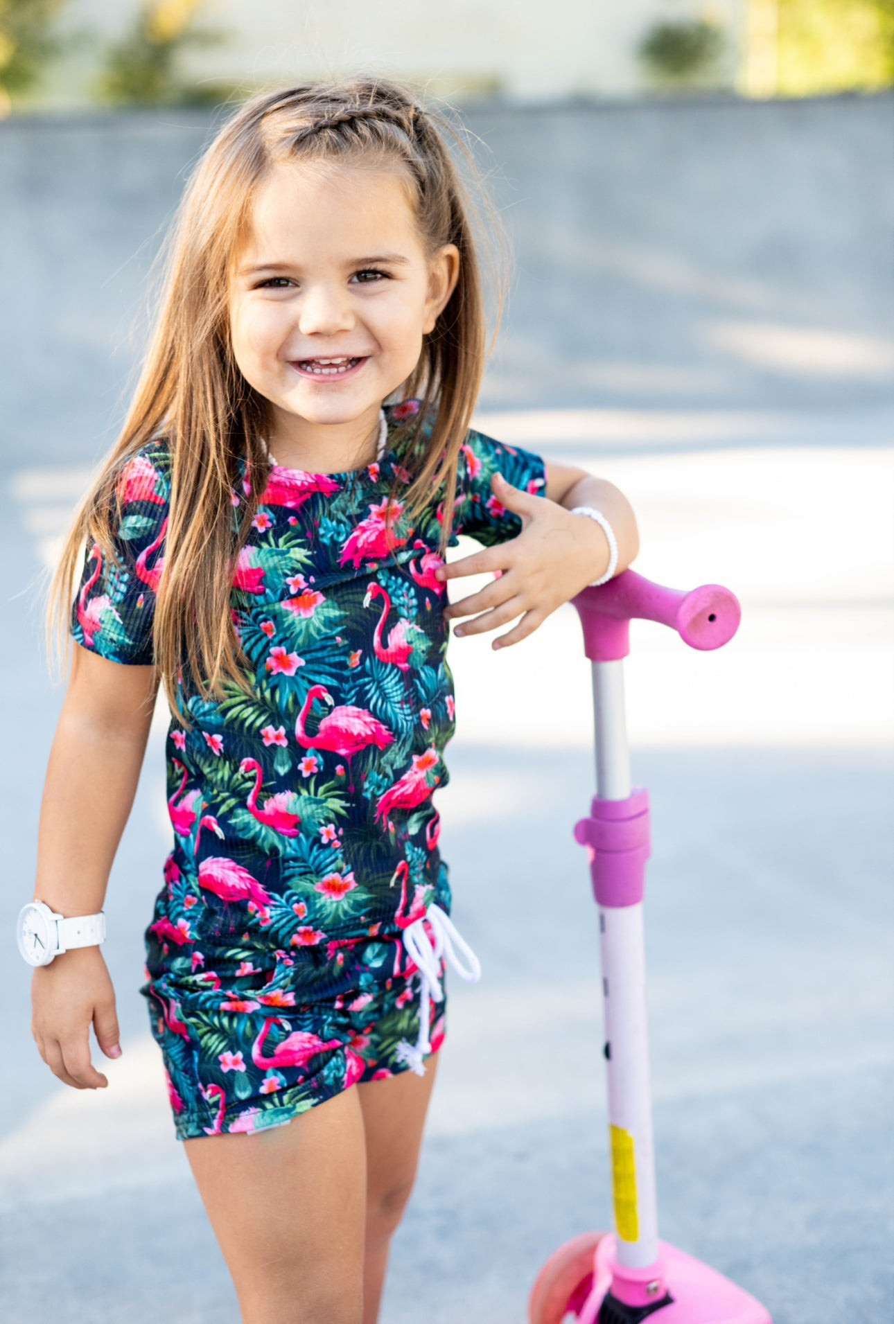 toddler flamingo ribbed set