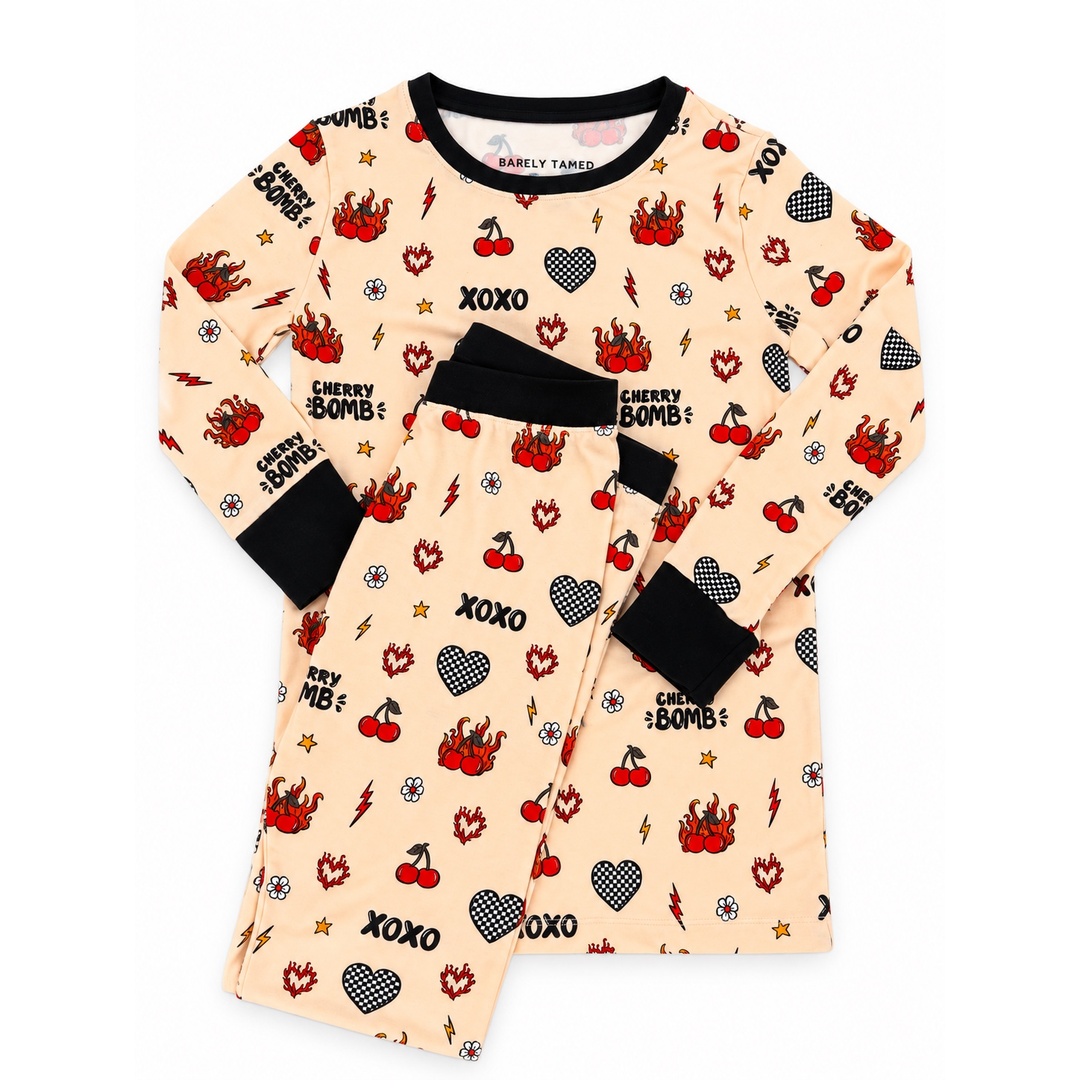 Pre-Order Cherry Bomb Bamboo Pajama Set — Kids