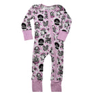 Halloween Haunt The Halls Bamboo Zipper Pjs-Black & Pink - Barely Tamed