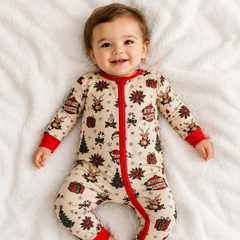 Pre-Order Tattooed Tidings Bamboo Pajama Zippy