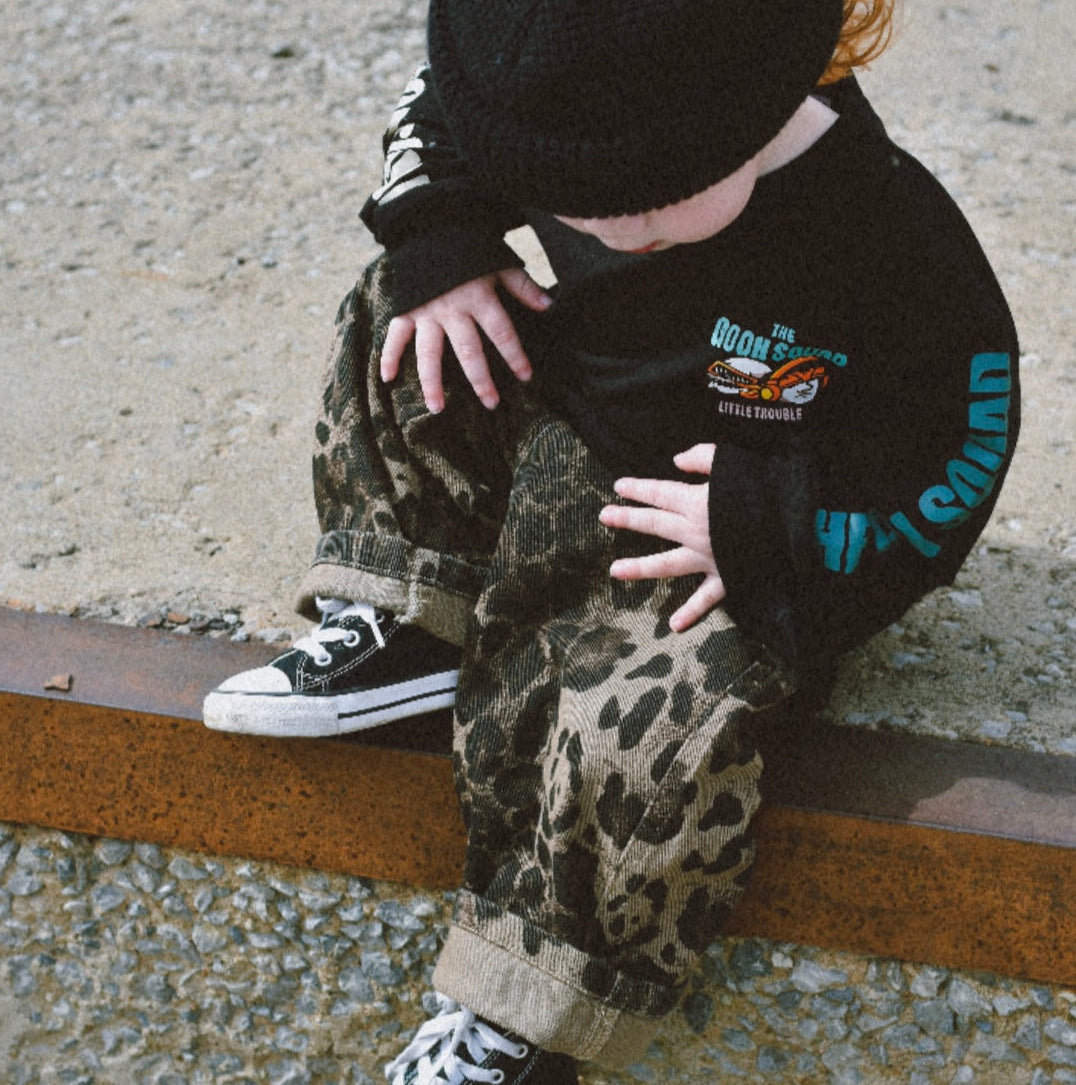 Toddler Leopard Oversized Jeans 